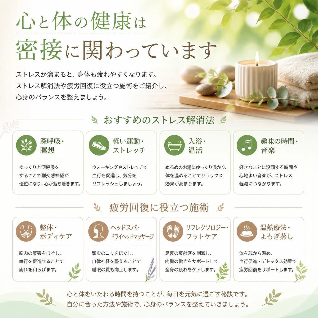 ストレス解消と疲労回復の重要性