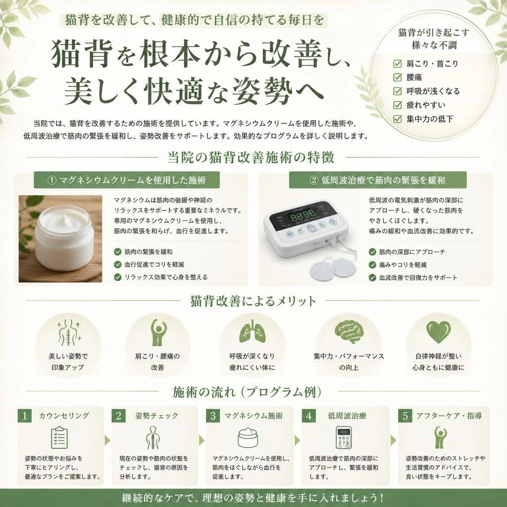 当院の猫背改善メニュー