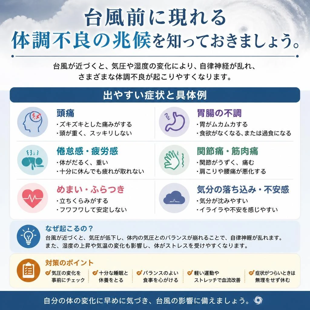 体調不良の兆候