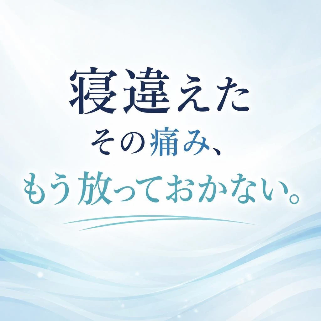 寝違えたその痛み、もう放っておかない。