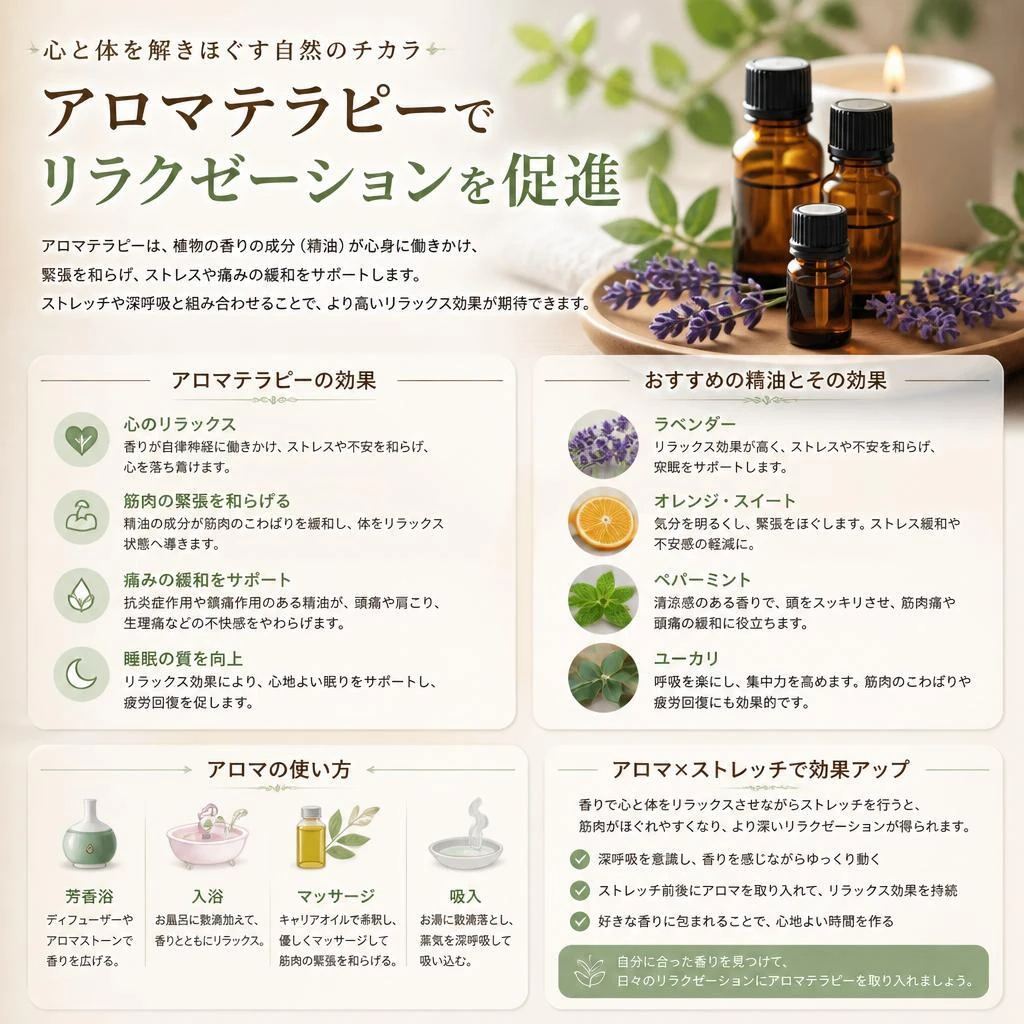 リラクゼーションとアロマテラピーの活用
