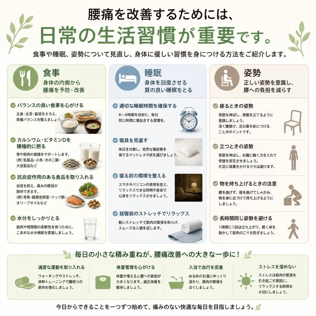 腰痛改善のための生活習慣