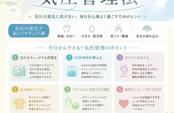 あなたの心と体を守る、気圧管理法