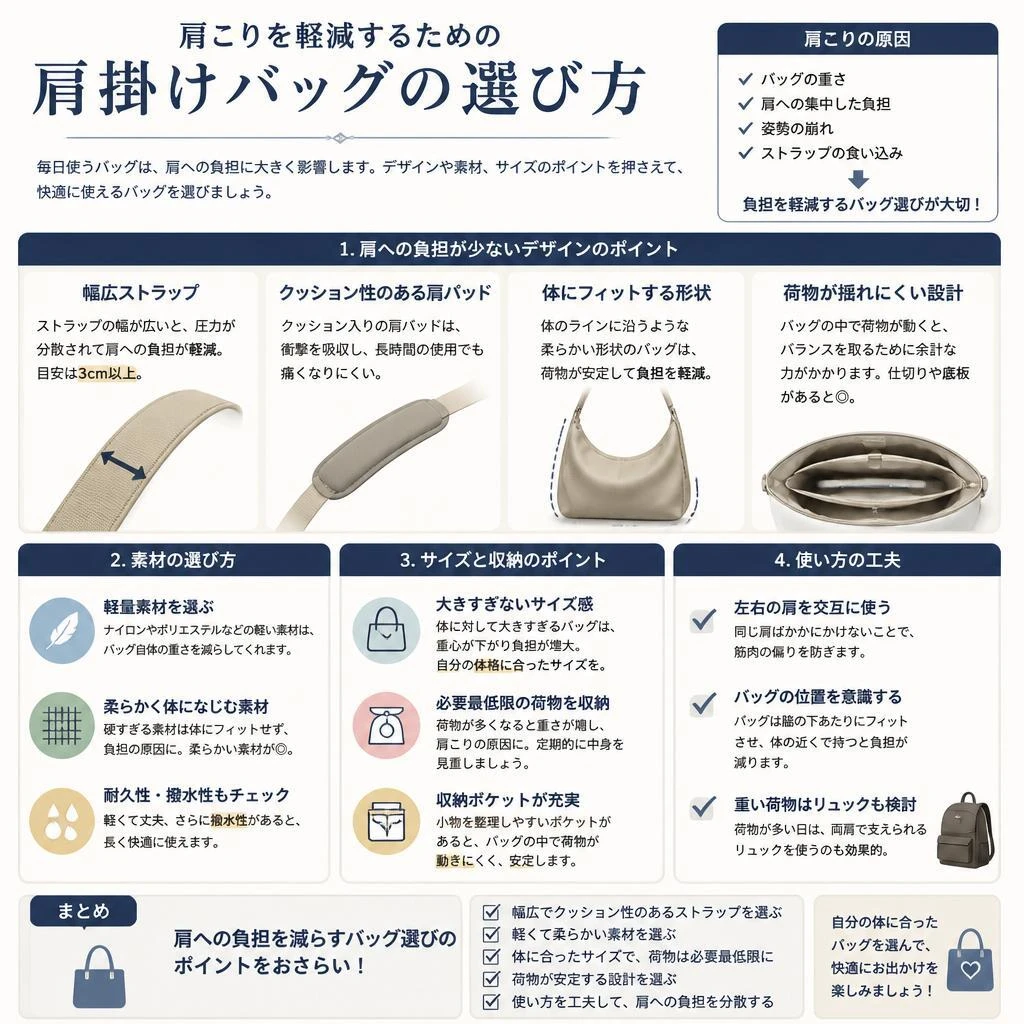 肩掛けバッグの選び方