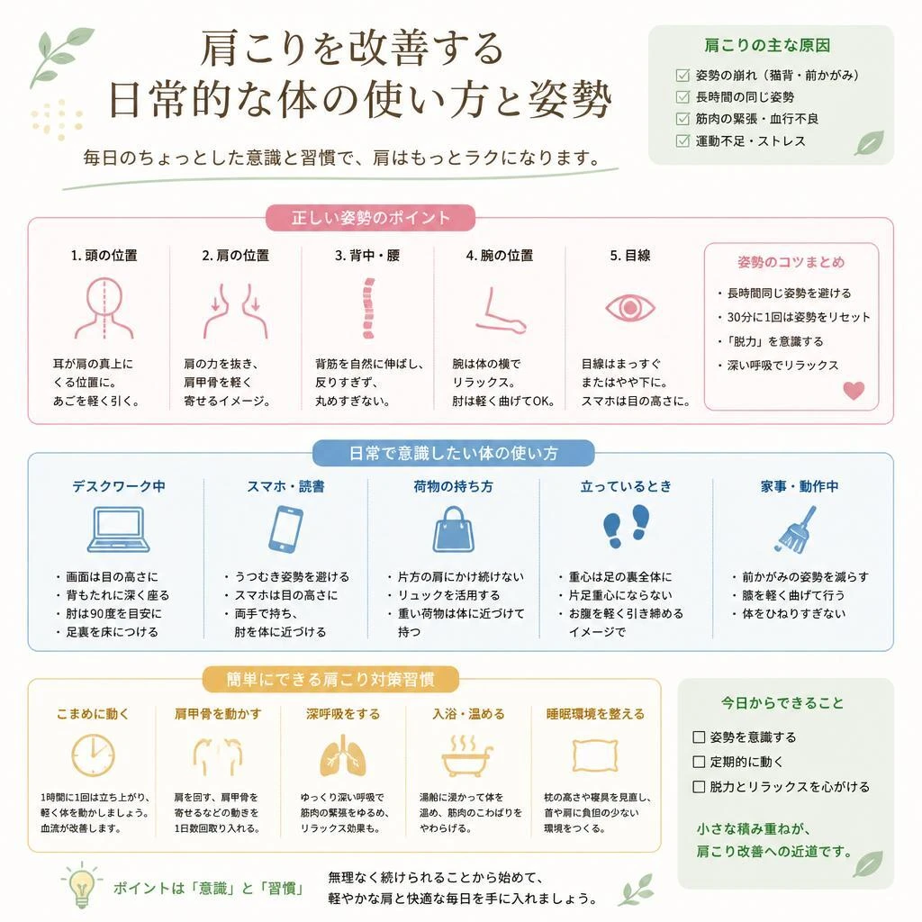 肩こり改善に役立つ体の使い方