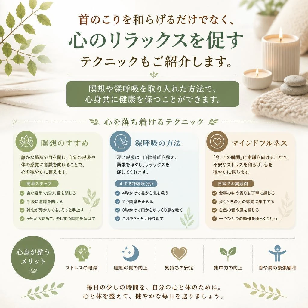 リラクゼーションテクニックで心も癒す