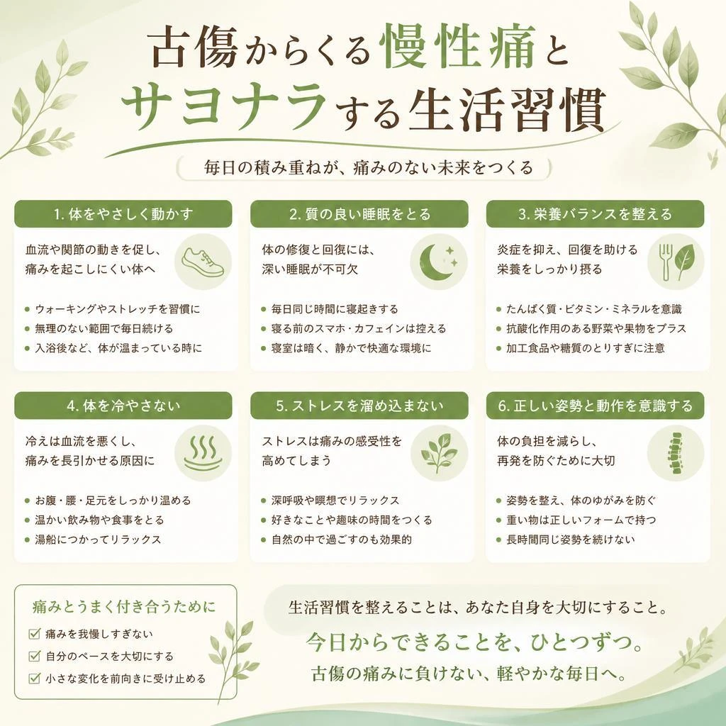 古傷からくる慢性痛とサヨナラする生活習慣