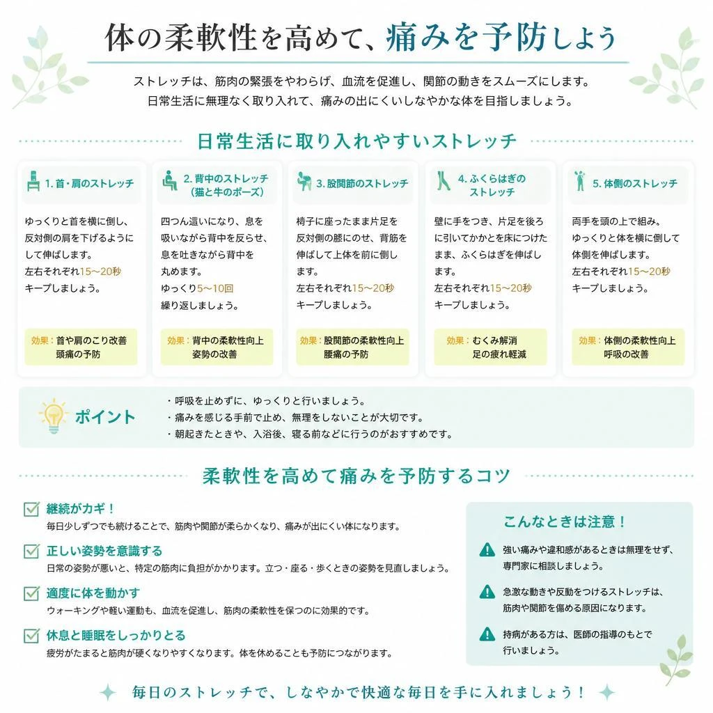 ストレッチ方法で柔軟な体を手に入れる