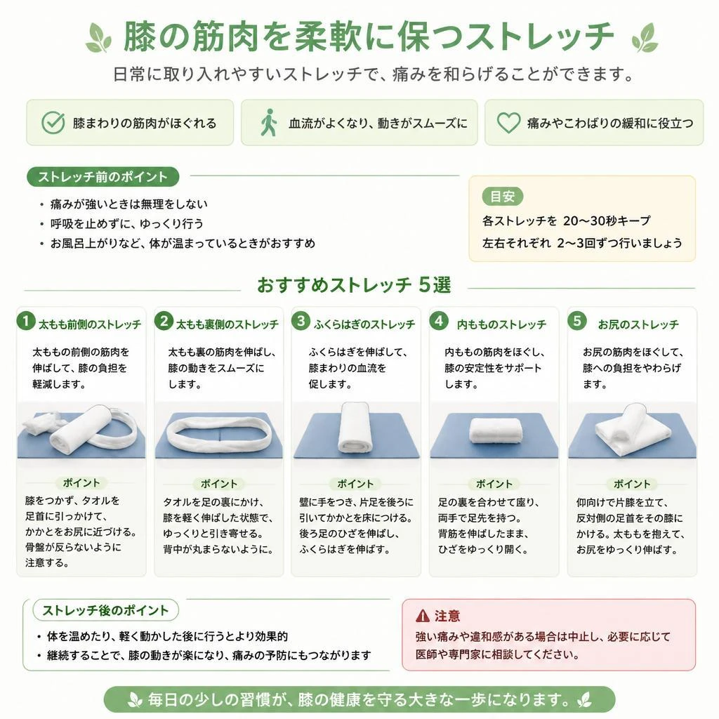 ストレッチで膝の痛みを軽減