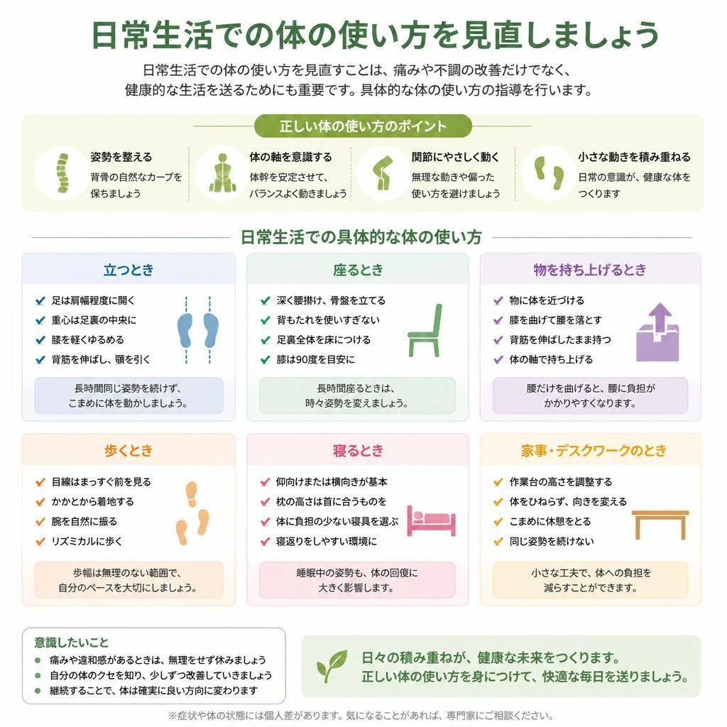 体の使い方を見直す