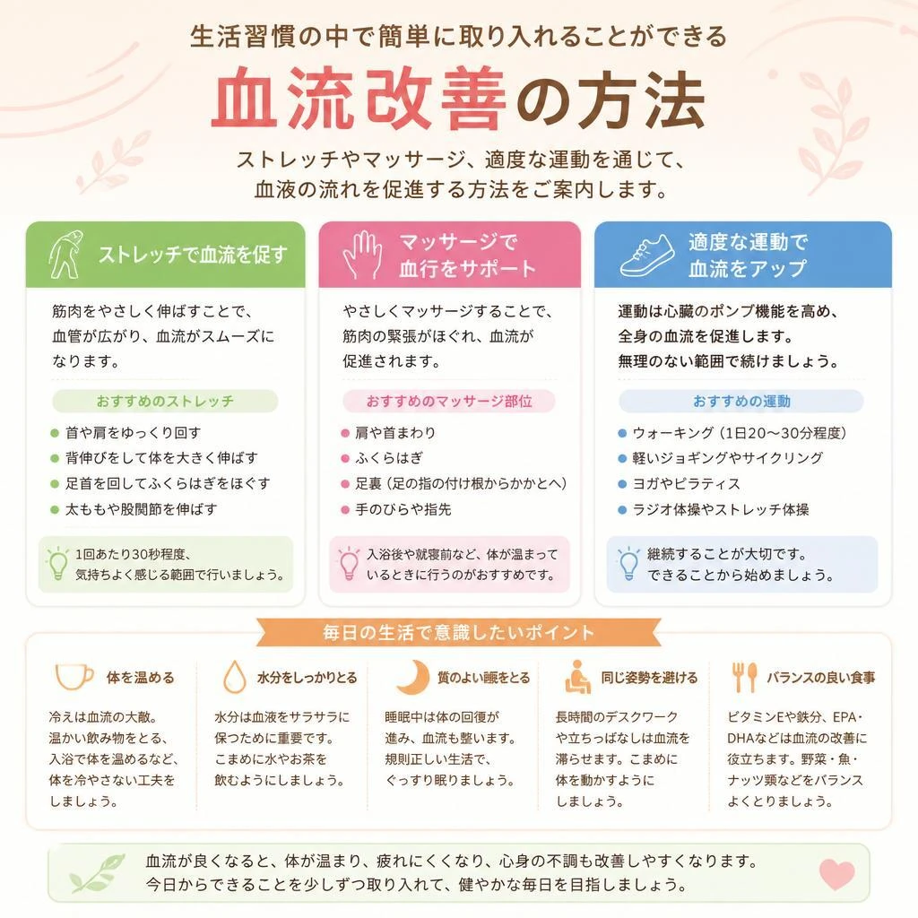 日常生活でできる血流改善法