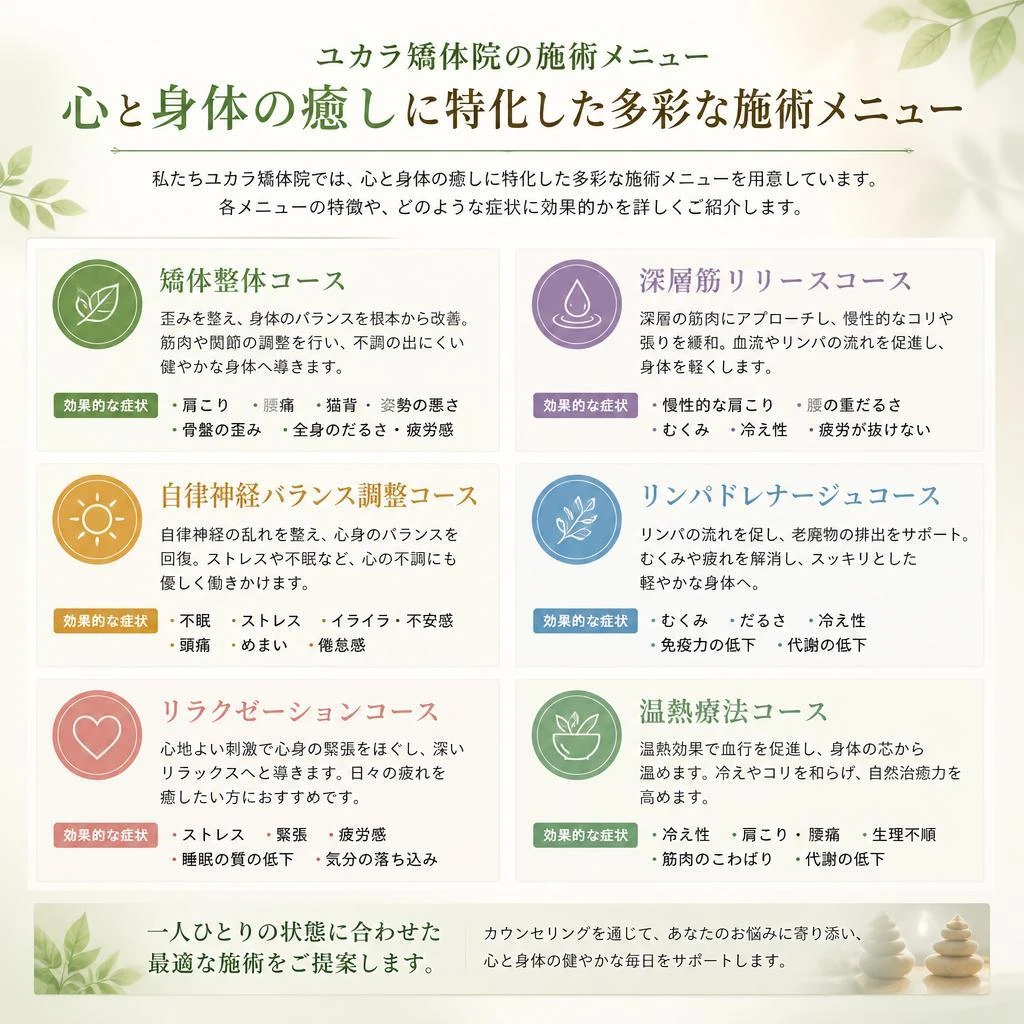 当院の施術メニュー紹介